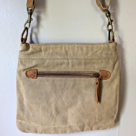 Myra Leather Western Crossbody Bag Cowhide Floral Print - Picture 10 of 12